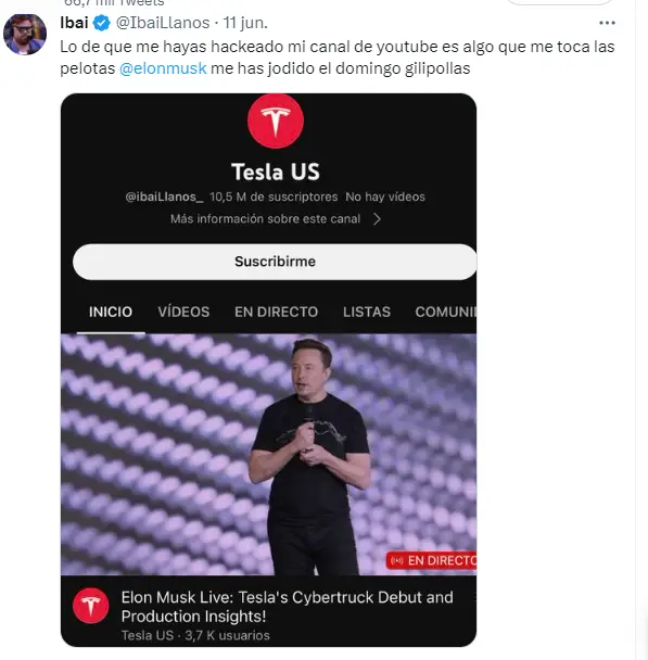 Ibai Llanos acusó a Elon Musk