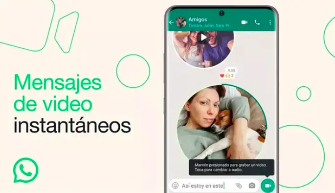 WhatsApp implementó los videomensajes instantáneos.