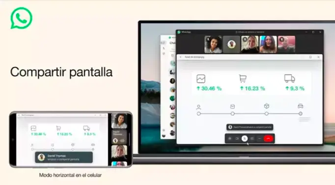 WhatsApp permitirá compartir pantalla a la hora de hacer videollamadas.
