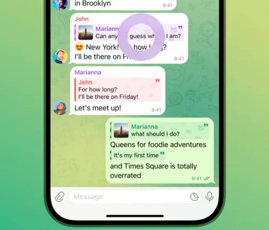 Con las nuevas funciones, los usuarios podrán citar otros mensajes en los chats.