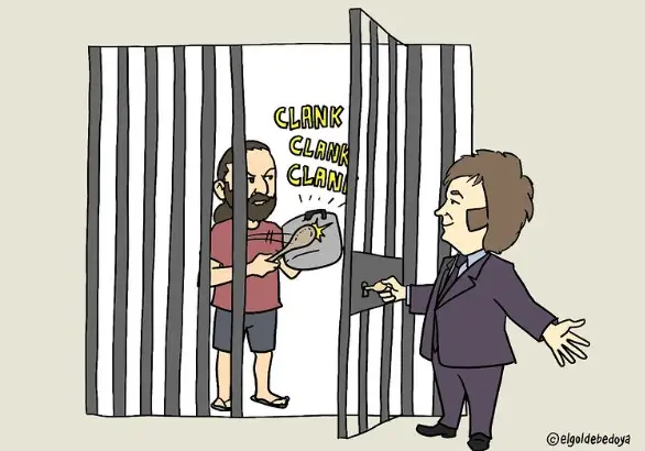 Caricatura que posteo Milei