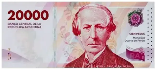 El billete de $20.000 actualmente equivale a aproximadamente 14 dólares