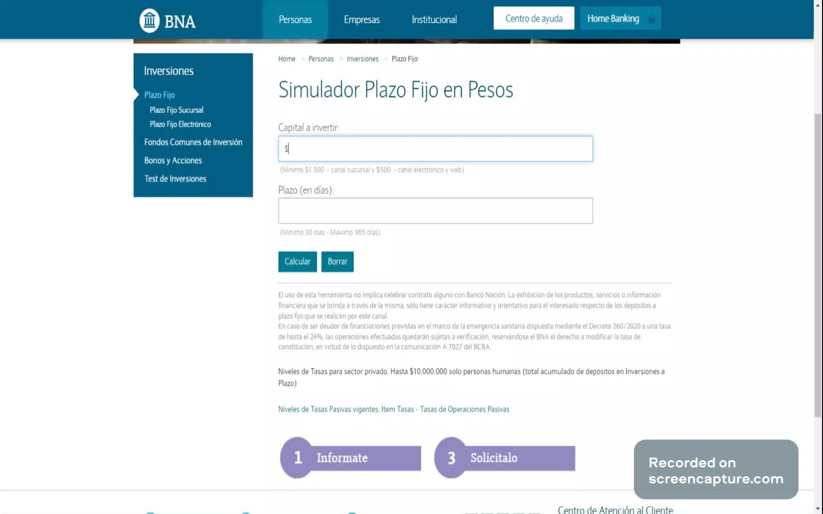 Cómo usar el simulador de depósito a plazo fijo del Banco Nación y ...