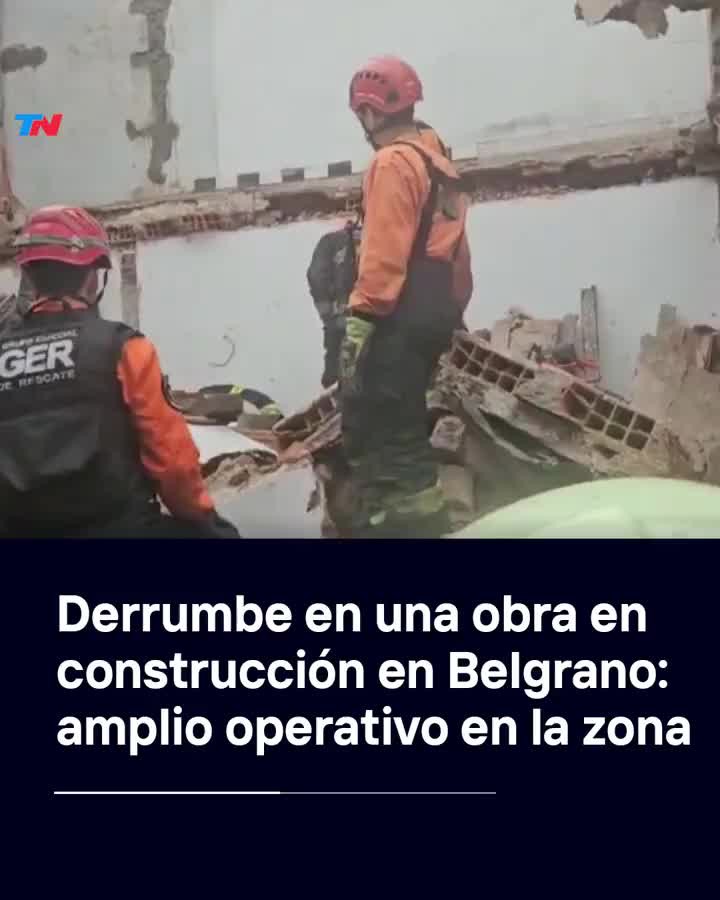 Derrumbe en Belgrano: un obrero estuvo cuatro horas atrapado en los escombros